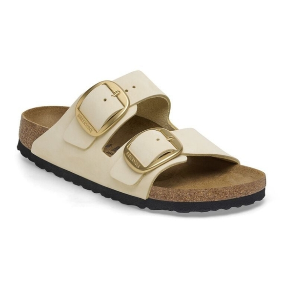 Birkenstock Shoes - Birkenstock Arizona Big Buckle Ecru, Size 38/US 7W Narrow Fit